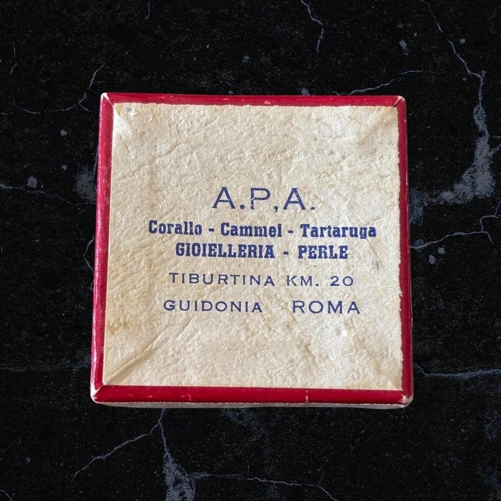 Vintage‎ APA Gioielleria Corallo Cammel Tortuga Perle Jewelry Box Guidonia Roma